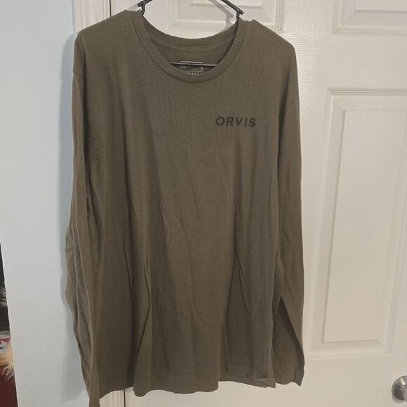 Orvis Men's Long Sleeve Khaki Tee - Picture 1 of 6